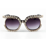 Trendy punk glasses diamond sunglasses