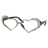 Trendy punk glasses heart diamond uv protection sunglasses