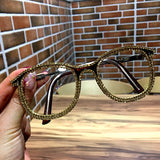 Trendy punk glasses diamond square retro