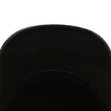 Trendy flat brimmed hat leather iron logo