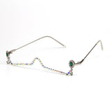 Trendy punk glasses diamond lower frame