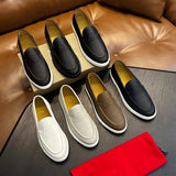 Louboutin-style red bottom shoes cl red bottom genuine leather loafers men business casual slip-on shoes easiest for matchplaid slip-on men's shoes