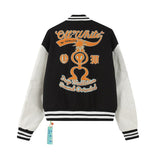 Off White Jacket Autumn/Winter OW Multi-element Logo Woolen Splicing Jacket