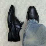 Louboutin-style red bottom shoes derby shoes menclassycl red bottom blake handmade oxford shoes thick sole business work clothing pointed thin bottom leather shoes