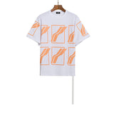 We11 Done T Shirts Color Checkered Logo Letter Offset T-shirt Loose