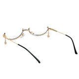 Trendy punk glasses pendant white diamond large frame