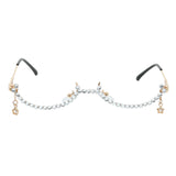 Trendy punk glasses pendant white diamond large frame