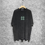 Amiri washed t-shirt - small letter crew print short sleeve