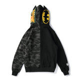 Bathing Ape Hoodie Camo Batman Zip Fleece Hooded Cardigan Shark Head Sweater Jacket