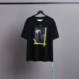 Off White T Shirts Religious Angel Oil Painting Short Sleeves