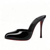 Louboutin-style red bottom shoes exportfrenchcl red bottom women's stiletto shoes sexy pointed toe flatsflats high heels fish mouth women's shoes