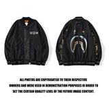 Shark Print Jacket Shark Head Contrast Color Camouflage Flight Jacket Men'S Casual Coat