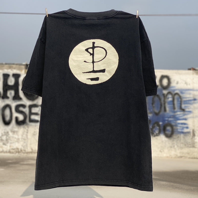 Men Vintage T-Shirts "PinkFloyd" Washed black Tee
