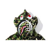 Shark Print Jacket Autumn And Winter Stitching Camouflage Green With Ears Sweater Men'S And Women'S Casual Camouflage Coat