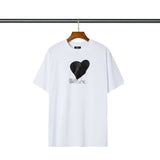 We11 Done T Shirts Collarless Teen Cotton Loose Heart Pattern