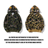 Shark Print Jacket Autumn And Winter Camouflage Men'S And Women'S Casual Camouflage Thin Sweater Baggy Coat