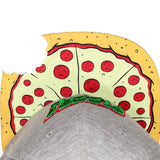 Trendy flat brimmed hat notched gray pizza pizza