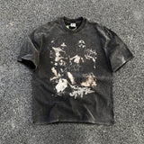 Mens Vintage T-Shirts VINTAGE Old Printed Crew Neck Short Sleeve T-Shirt