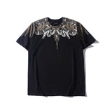 Marcelo Burlon T Shirt MB Wings Snake Pattern round Neck Men and Women Same Style