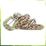 Hip-hop punk rhinestone belt women men skull accessories