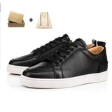Louboutin-style red bottom shoes cl men's shoes electric embroidered red bottom white shoes breathable sneakers men's shoes flatscasual shoes crescent shoes