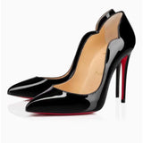 Louboutin-style red bottom shoes exportcl red bottom pointed toe stiletto high heels women's patent leather flatsfashionsexyv mouth style flats