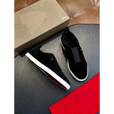 Louboutin-style red bottom shoes clmen genuine leather slip-on sneakers fashioncasual loafers breathable abrasion resistantwork clothing men's shoes
