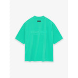 Fog Essentials T Shirts Spring Summer FGO Double Line Flocking Letter V-Neck Short Sleeve