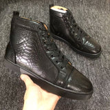 Louboutin-style red bottom shoes european clexport red bottom shoes black velvet studs high-top rivet shoes diamond shoes trendyeasiest for match sneakers