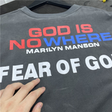 Marilyn Manson T Shirt Vintage Short Sleeve Loose Style Fog Men and Women Same Style