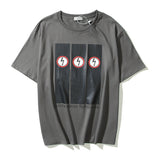 Marilyn Manson T Shirt Vintage Lightning Short Sleeve VTG Distressed Fog Loose T-shirt