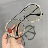 Trendy punk glasses retro round