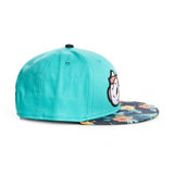 Trendy flat brimmed hat cartoon hands