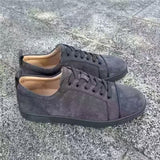 Louboutin-style red bottom shoes european station exclusive cl red bottom studded shoes embroider men's sneakers black casualcouple style