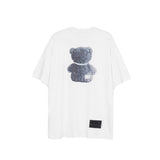 We11 Done T Shirts Bear Pattern Reflective round Neck T Shirts Men and Women