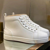 Louboutin-style red bottom shoes european clexport red bottom shoes black velvet studs high-top rivet shoes diamond shoes trendyeasiest for match sneakers