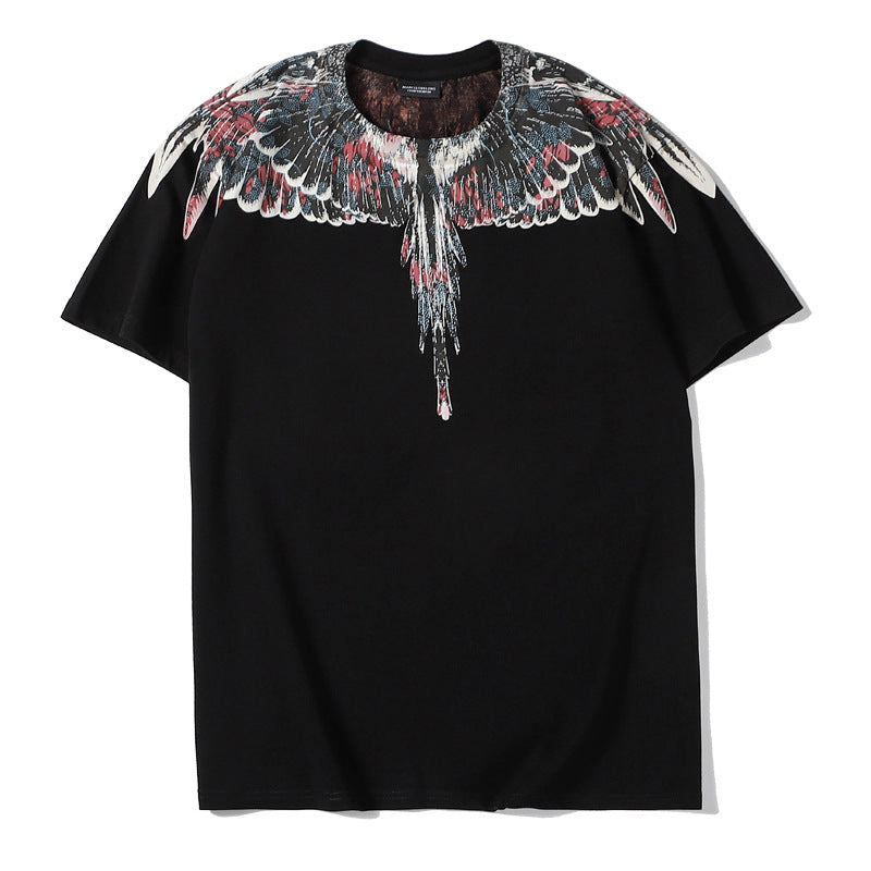 Marcelo Burlon T Shirt MB Wings Pattern Pure Cotton Men and Women Same Style