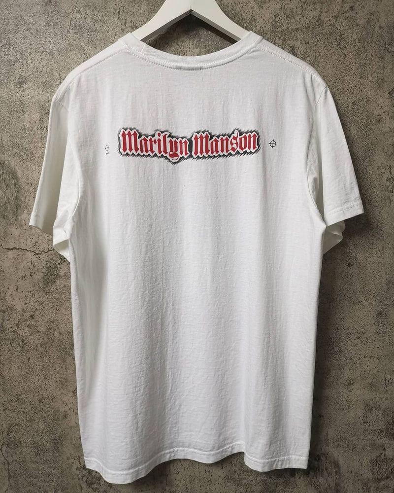 Marilyn Manson T Shirt Heavy Vintage Staring Short Sleeve T-shirt Men and Women Oversize