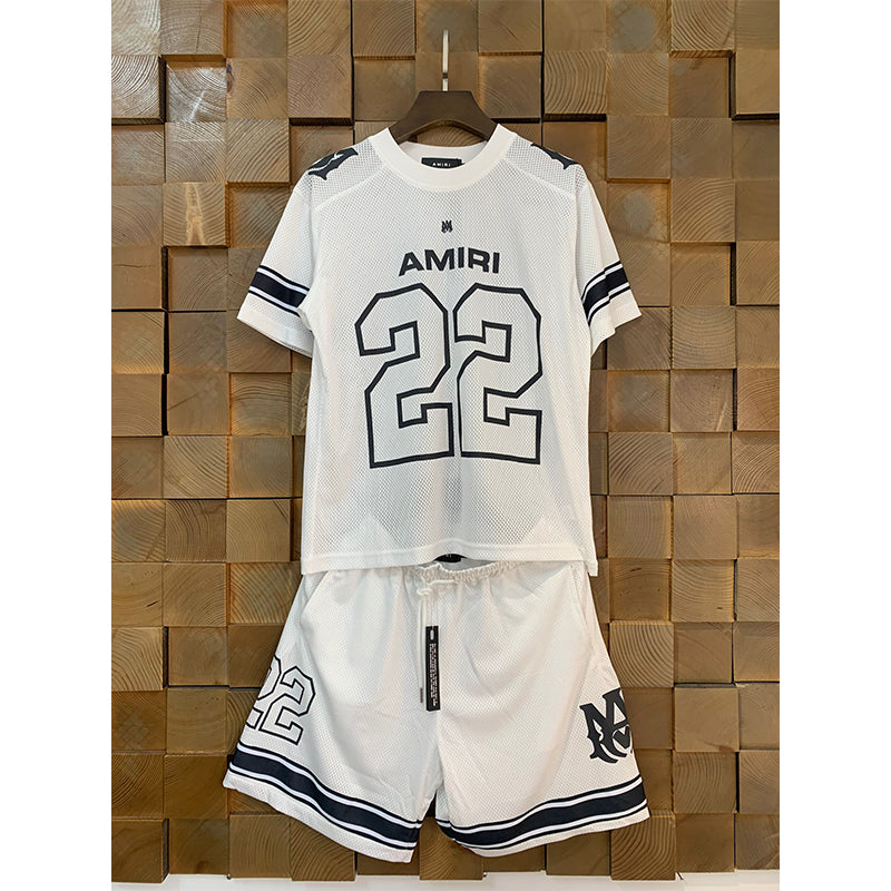 Amiri Shirt And Shorts 2 Piece Set Fashion Print Couple High Street