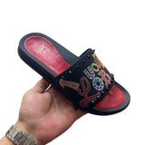 Louboutin-style red bottom shoes fashionexportcl red bottom rivets men's slippers summertrendy flip-flops lightweight non-slip beach shoes cool flip-flops