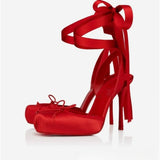 Louboutin-style red bottom shoes high version clbest sellingfrench one-strap sandals socialite elegant rhinestone sexy red bottom high heels open toe high heels