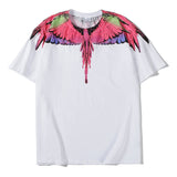 Marcelo Burlon T Shirt MB Pink Wings Pattern Men and Women Same Style Pure Cotton