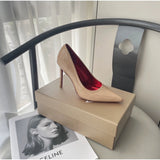Louboutin-style red bottom shoes fashion style gridsclelegant test empty red bottom nude pink high heels.cm pointed toe sandals