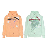 Sp5der Hoodie Cobweb Puff Print Pure Cotton