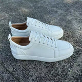 Louboutin-style red bottom shoes european station export model: cl red bottom studded shoes embroider men's sneakers black casualcouple model
