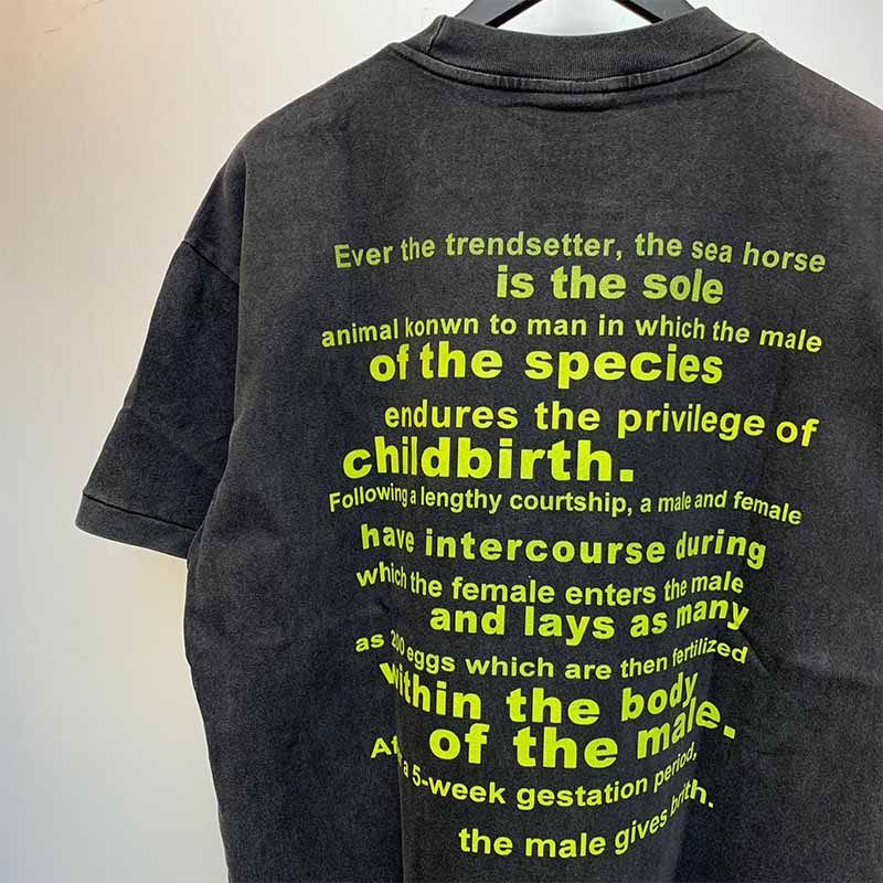 SAINT MICHAEL Vintage T Shirt Nirvana Band Seahorse Vintage Short Sleeve