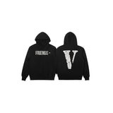 Vlone Hoodie Autumn and Winter Hot Silver Big V Letter