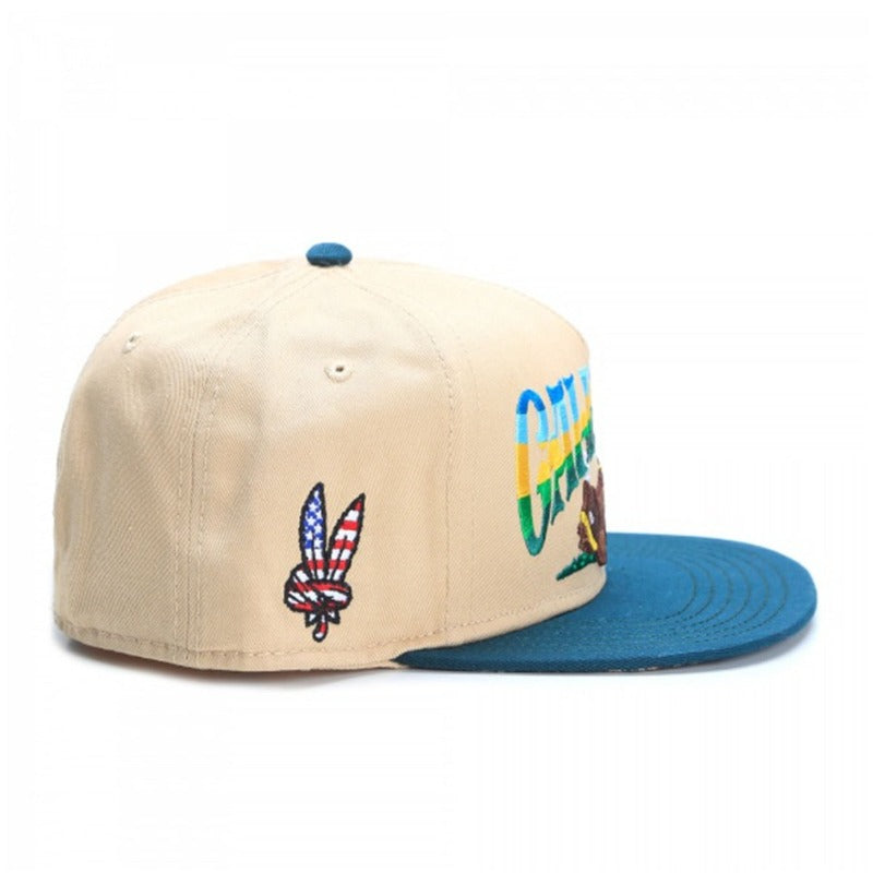 Trendy flat brimmed hat cartoon bear kushstock cap for men and women