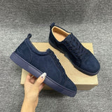 Louboutin-style red bottom shoes european station export model: cl red bottom studded shoes embroider men's sneakers black casualcouple model