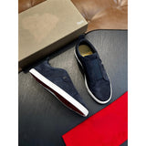 Louboutin-style red bottom shoes clmen genuine leather slip-on sneakers fashioncasual loafers breathable abrasion resistantwork clothing men's shoes